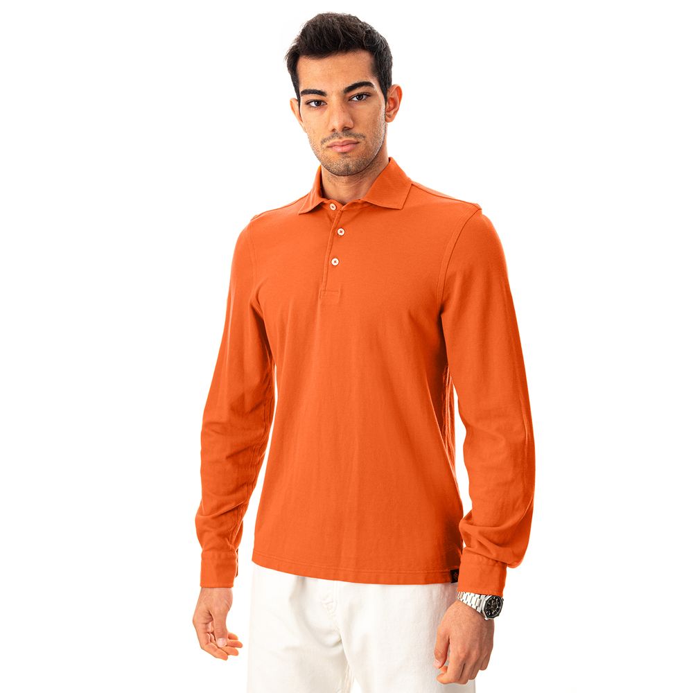 Gran Sasso Elegant Oranje Katoenen Poloshirt voor Heren