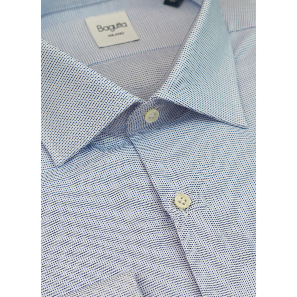 Bagutta blauw katoenen herenshirt