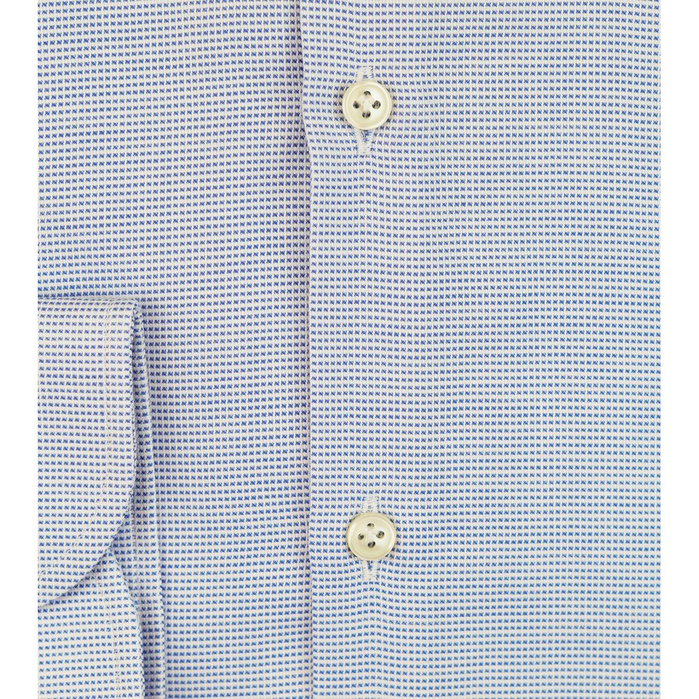 Bagutta blauw katoenen herenshirt