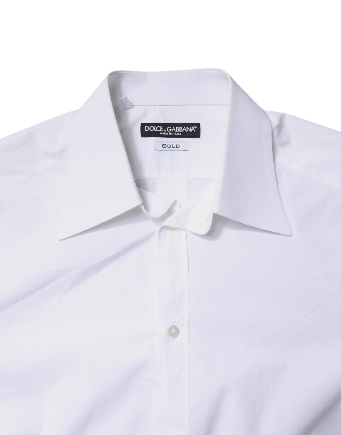 Chemise habillée blanche en coton doré Dolce & Gabbana