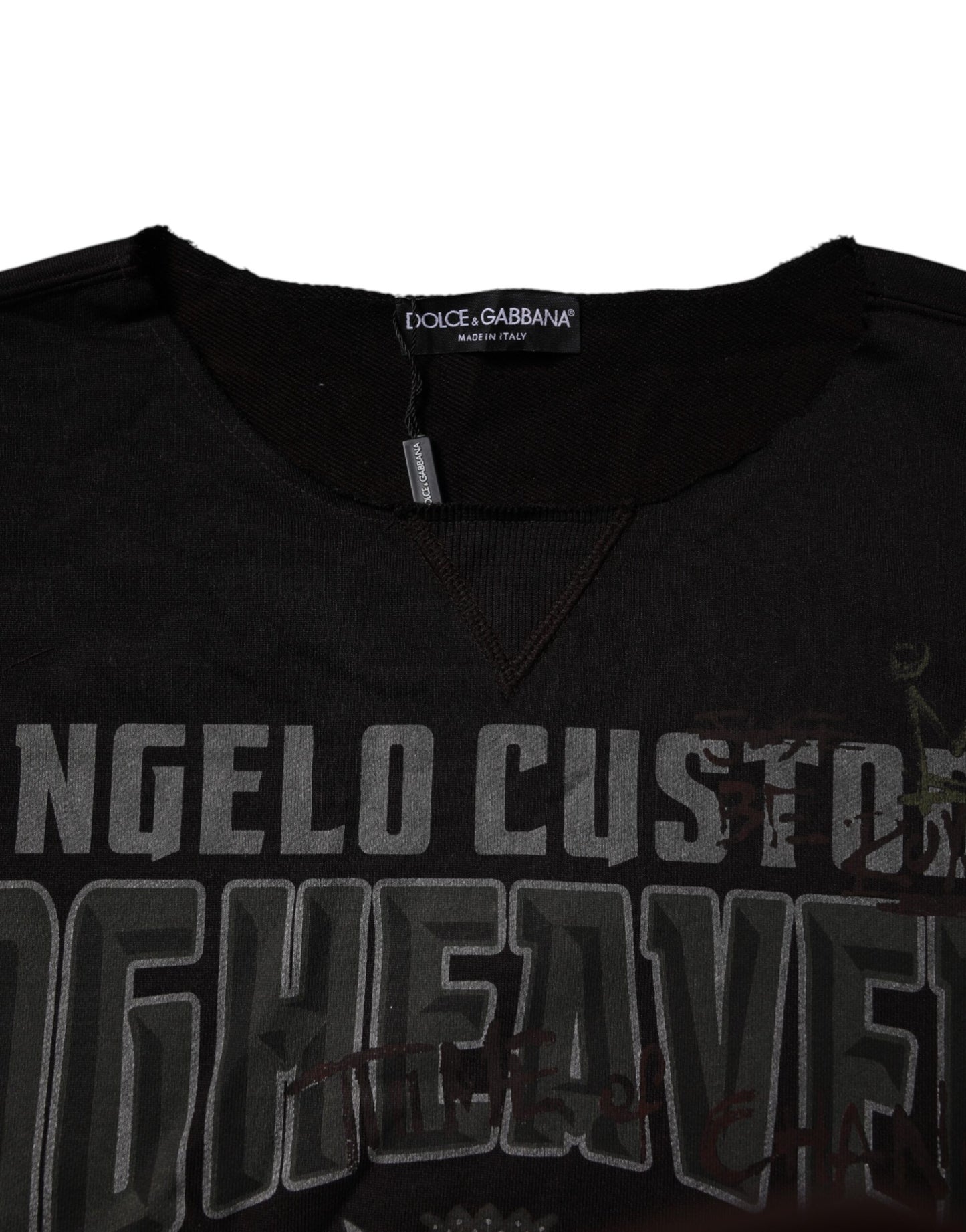 Pull en jersey à col rond noir DG Heaven de Dolce & Gabbana