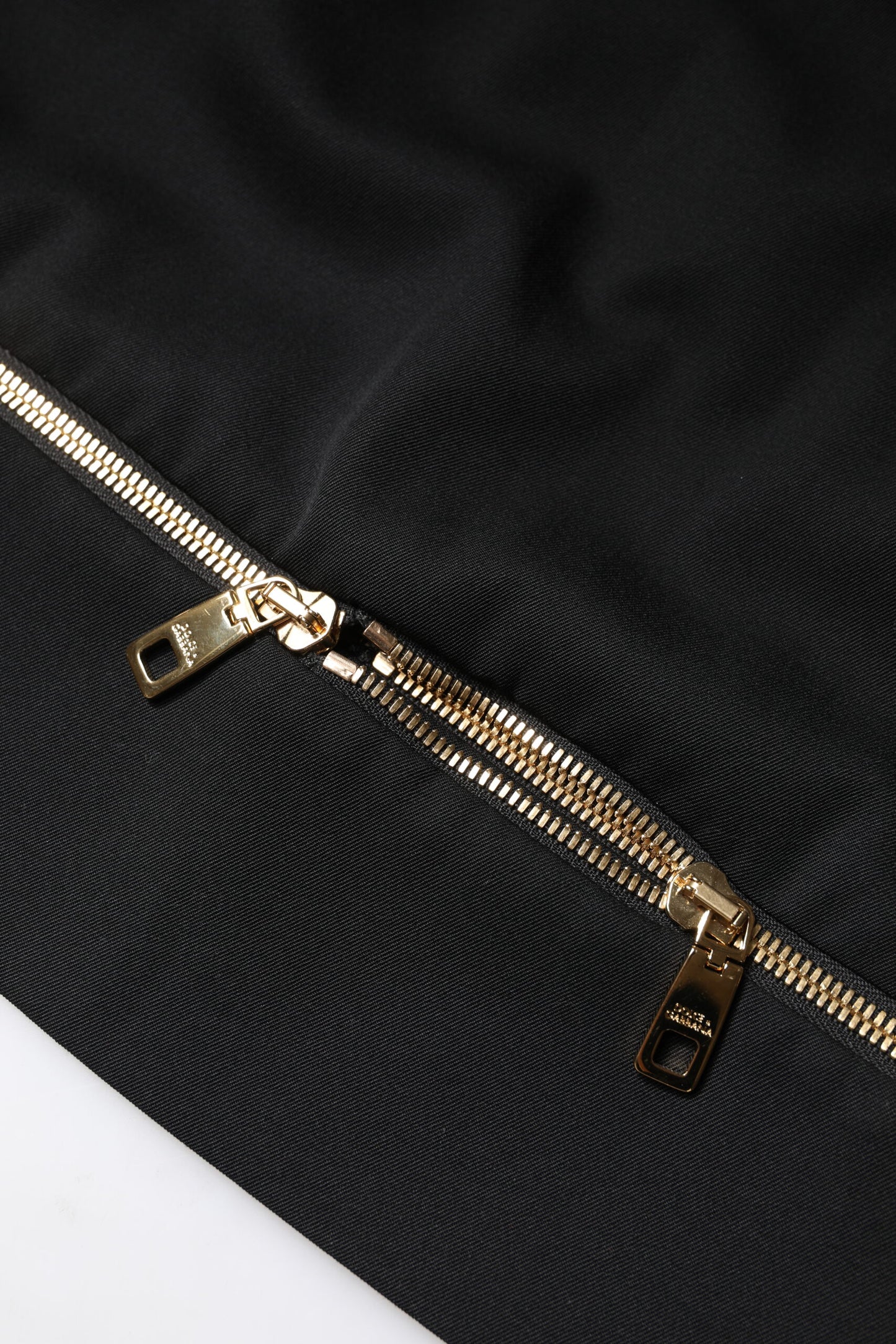 Jupe mini taille haute en laine vierge noire de Dolce & Gabbana