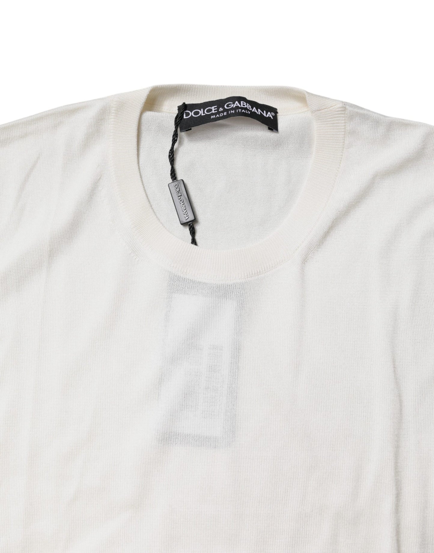 Débardeur en soie beige sans manches et à col rond de Dolce & Gabbana