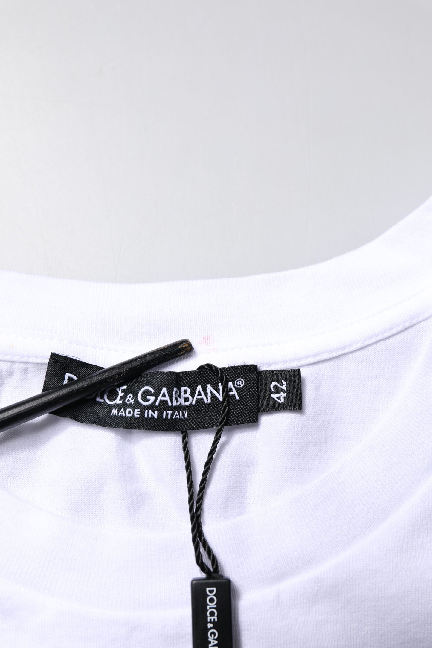 Dolce & Gabbana wit katoenen tanktop zonder mouwen met ronde hals.