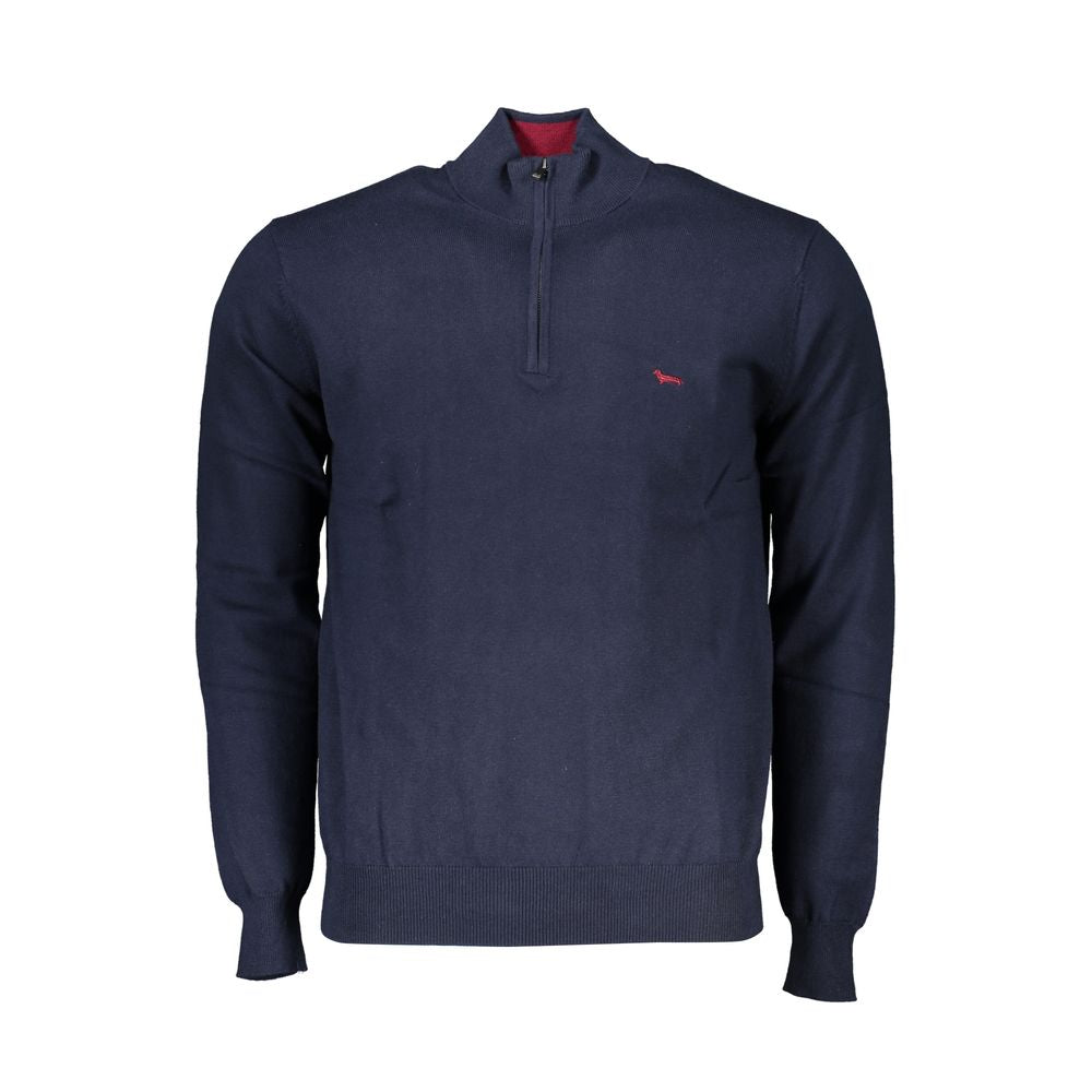 Pull bleu à demi-zip chic de Harmont & Blaine avec détail brodé