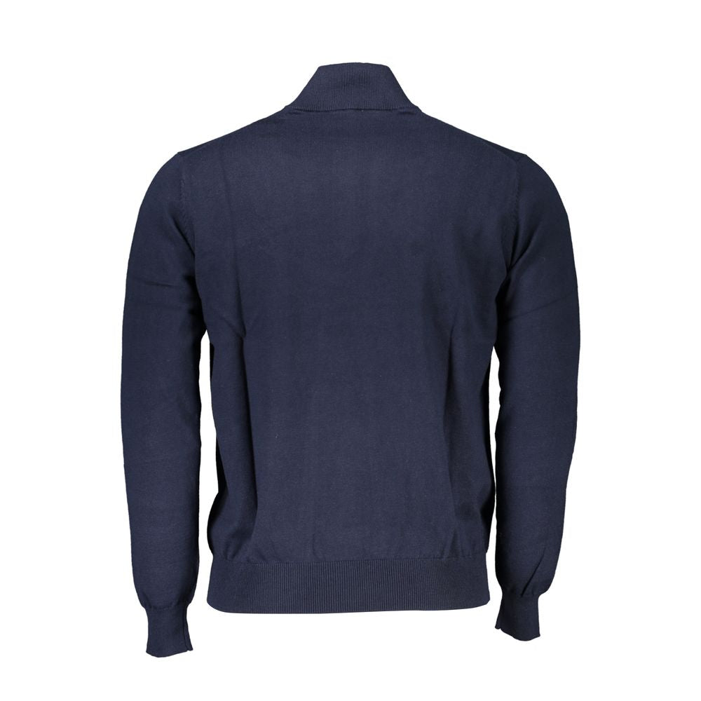 Pull bleu à demi-zip chic de Harmont & Blaine avec détail brodé