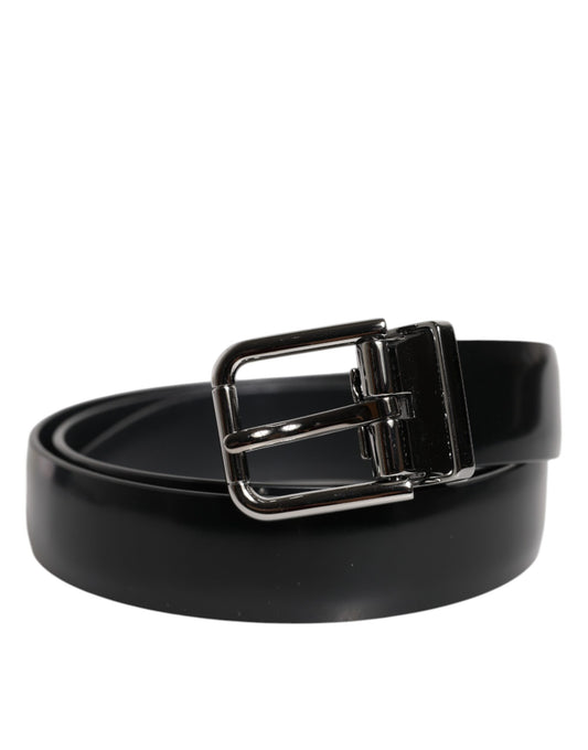Dolce & Gabbana Zwarte Klassieke Riem met Gesp van Effen Leer