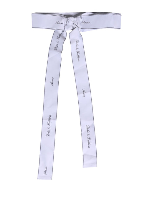 Dolce & Gabbana Witte Tailleband Brede Strik Logo Riem