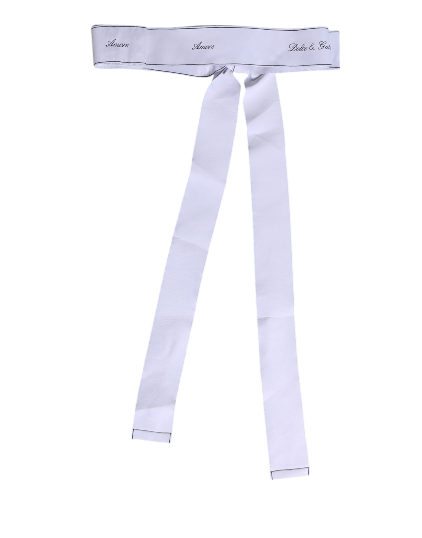 Dolce & Gabbana Witte Tailleband Brede Strik Logo Riem
