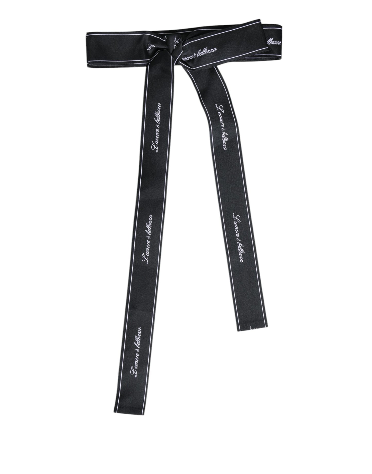 Dolce & Gabbana Zwarte Tailleband Brede Strik Logo Riem