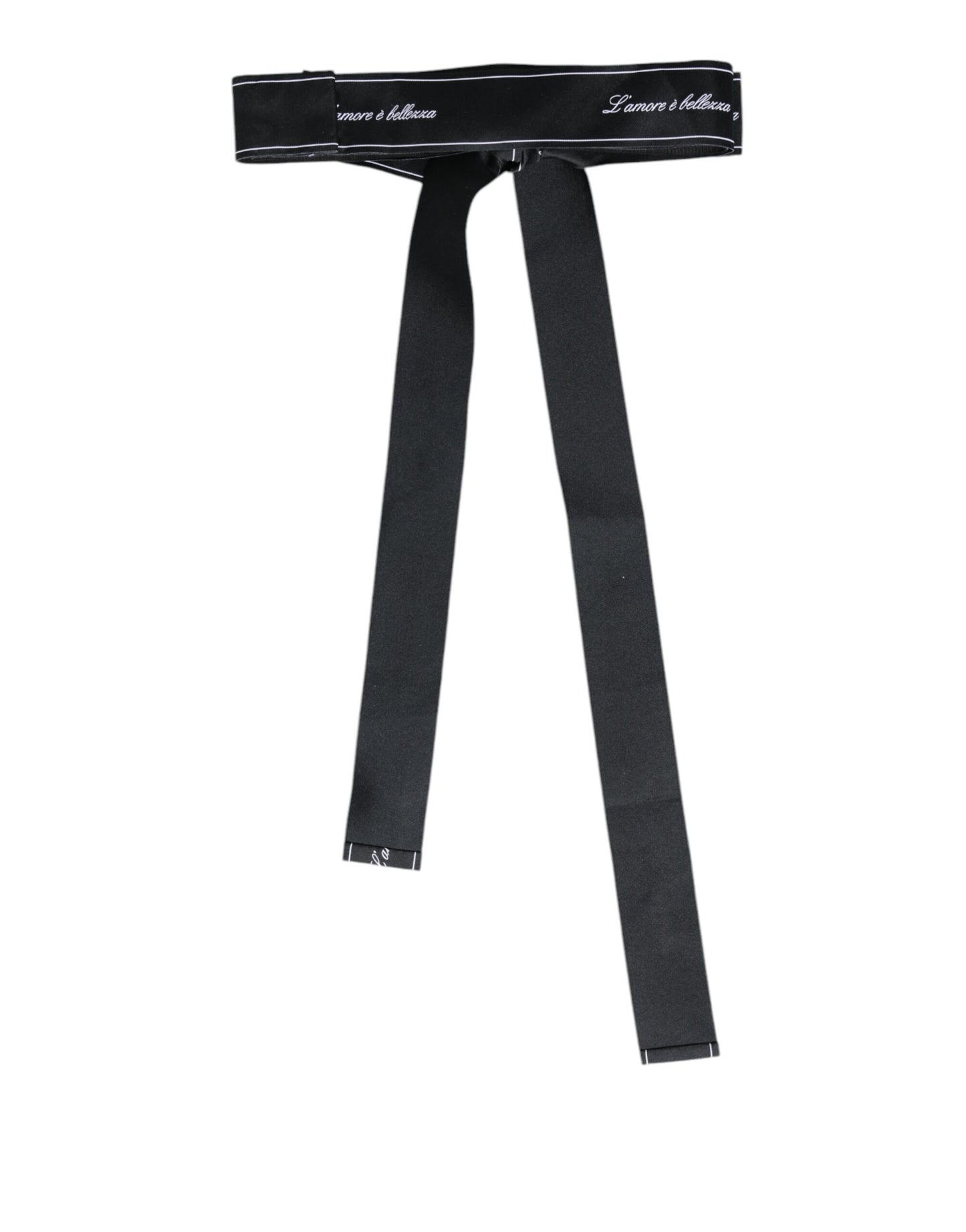 Dolce & Gabbana Zwarte Tailleband Brede Strik Logo Riem