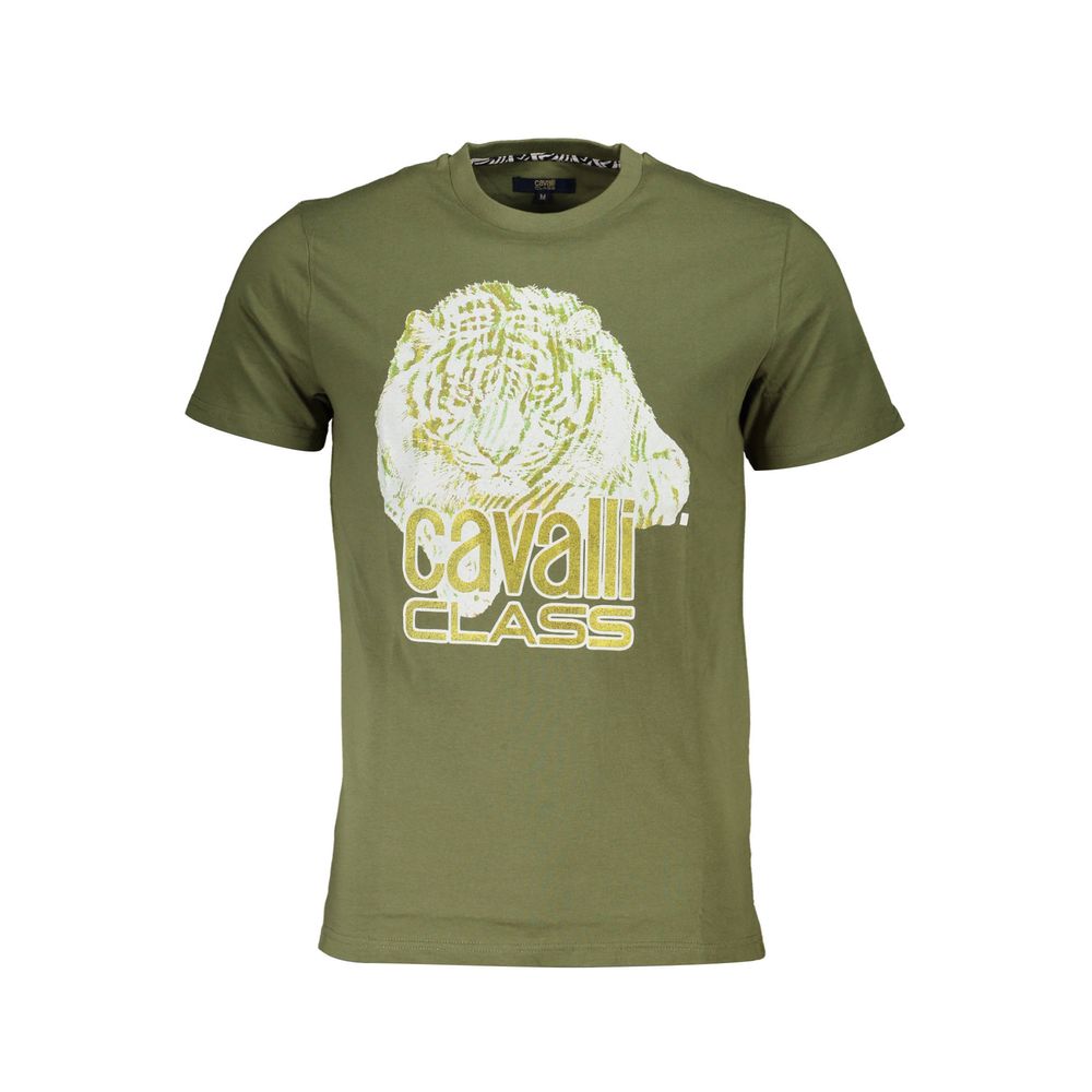 Cavalli Class Groen Katoenen T-Shirt