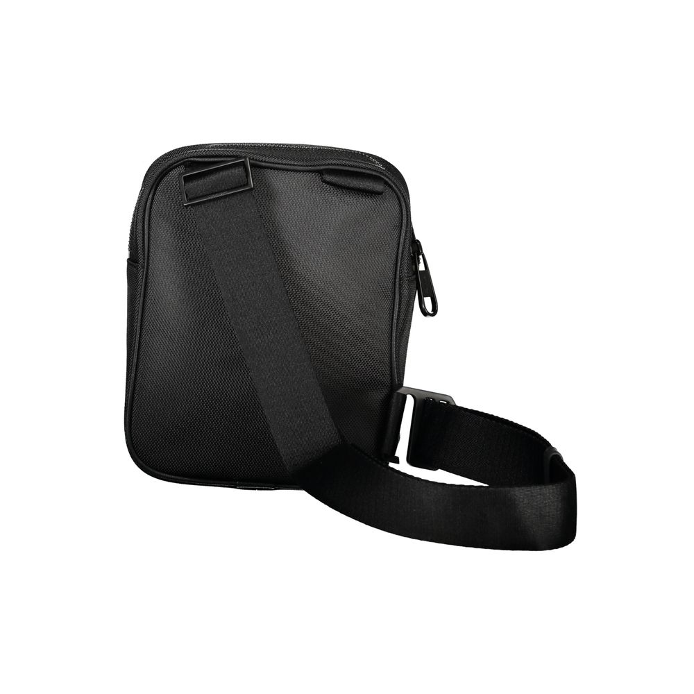 Calvin Klein Strakke Zwarte Schoudertas met Contrasterende Details