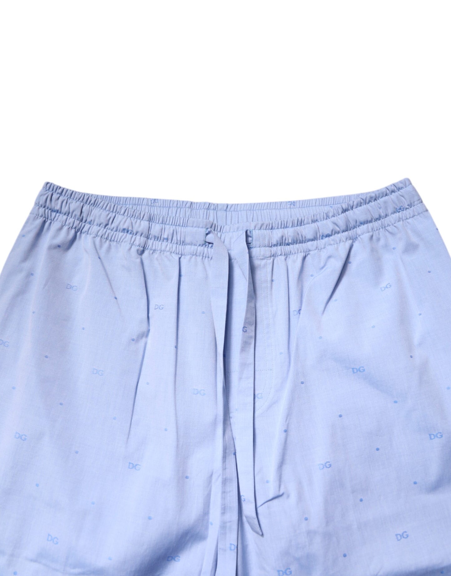 Dolce & Gabbana Lichtblauwe DG Logo Katoenen Pyjama Set voor Heren