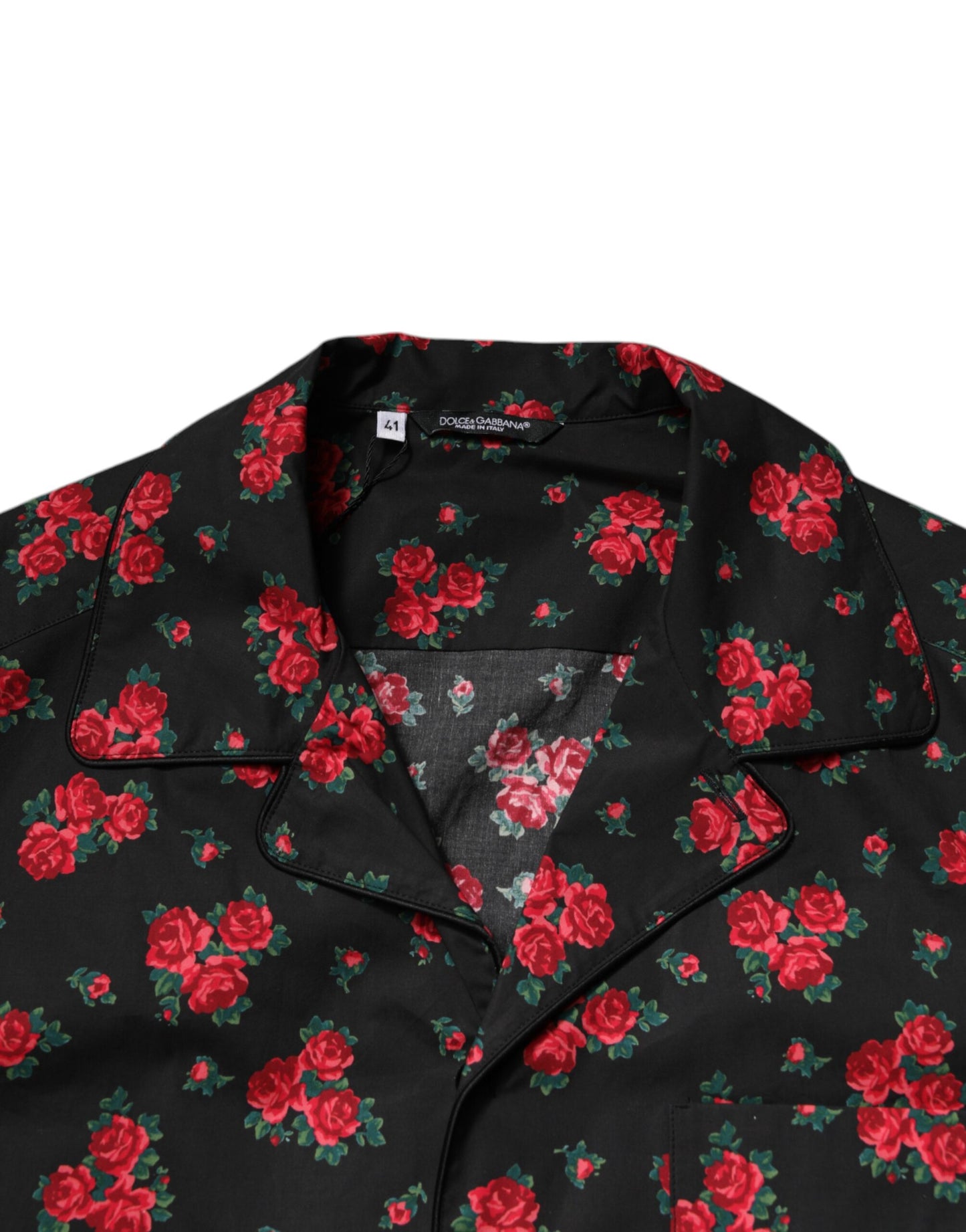 Dolce & Gabbana Zwarte Katoenen Pyjama Set met Bloemenprint voor Heren