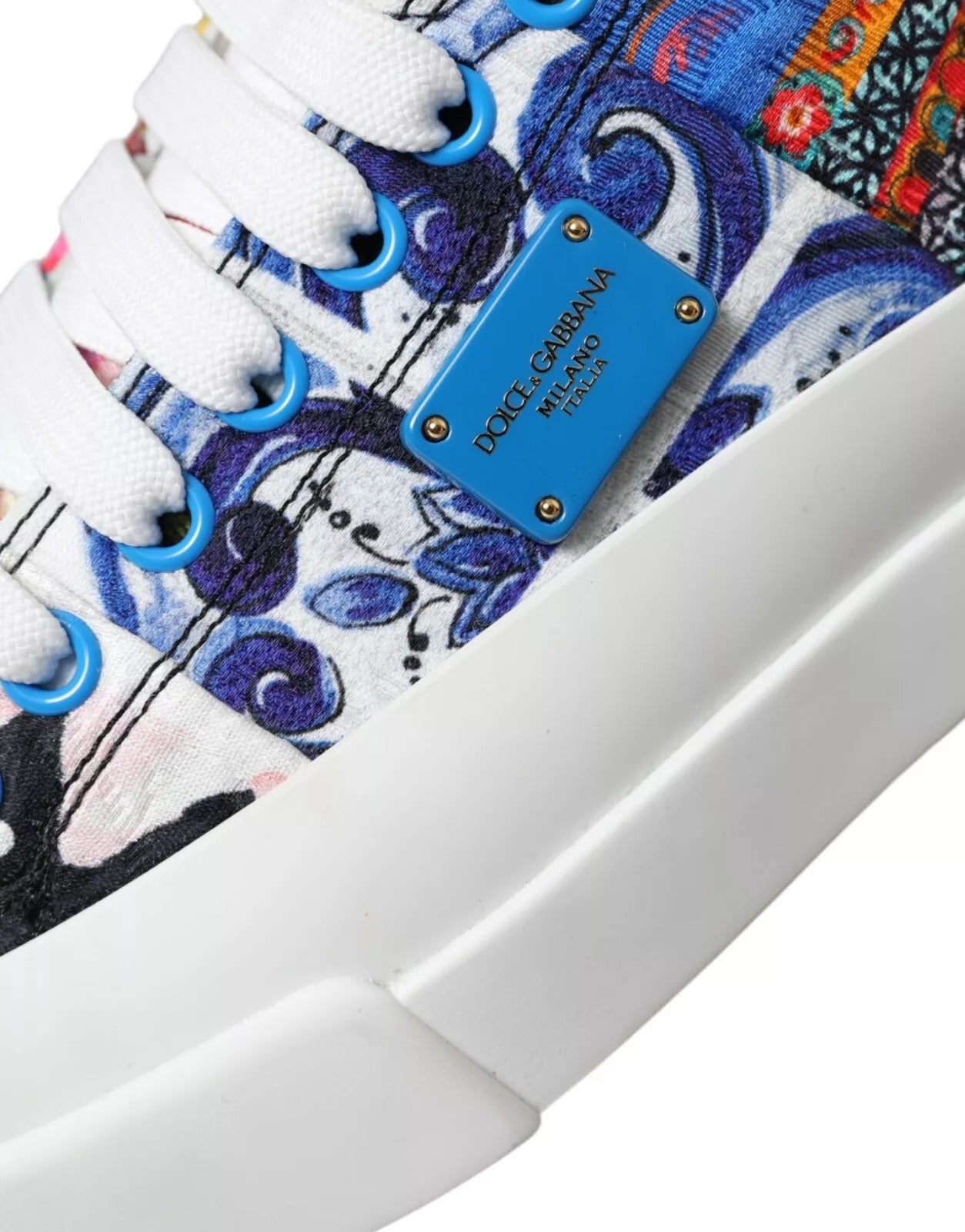 Dolce & Gabbana Multicolor Patchwork Lage Sneakers