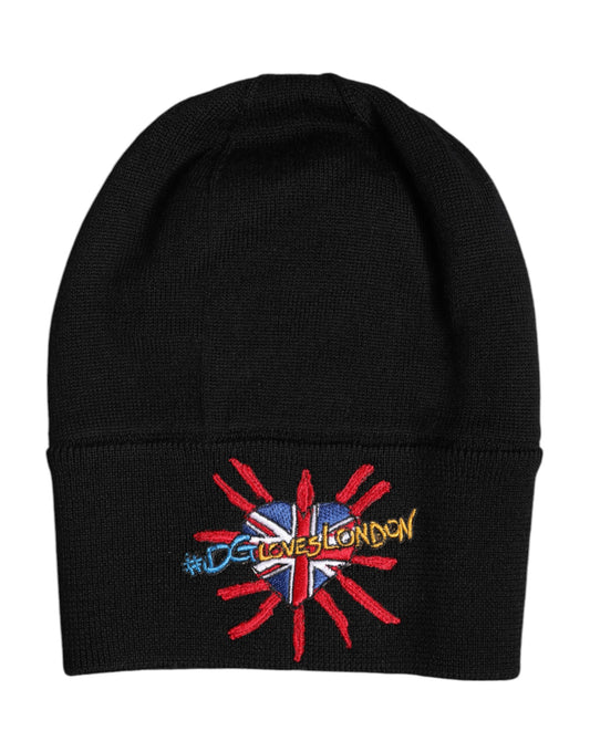 Dolce & Gabbana Zwarte #DGLOVESLONDON Gebreide Muts