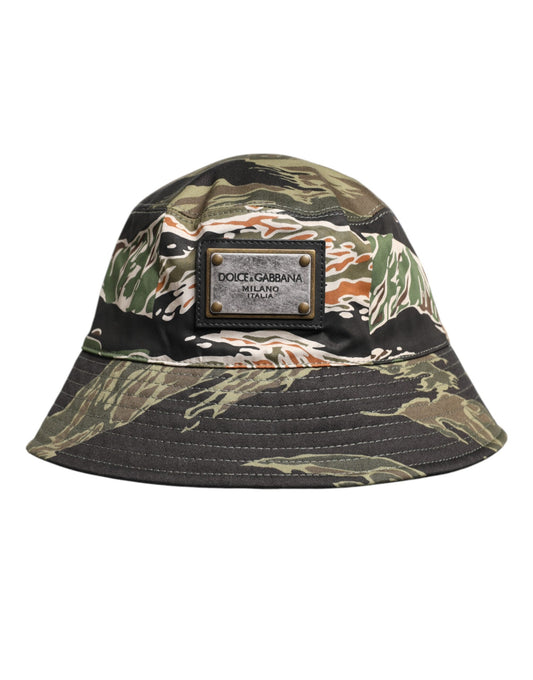 Dolce & Gabbana Multicolor DG Plaque Brede Rand Bucket Hat