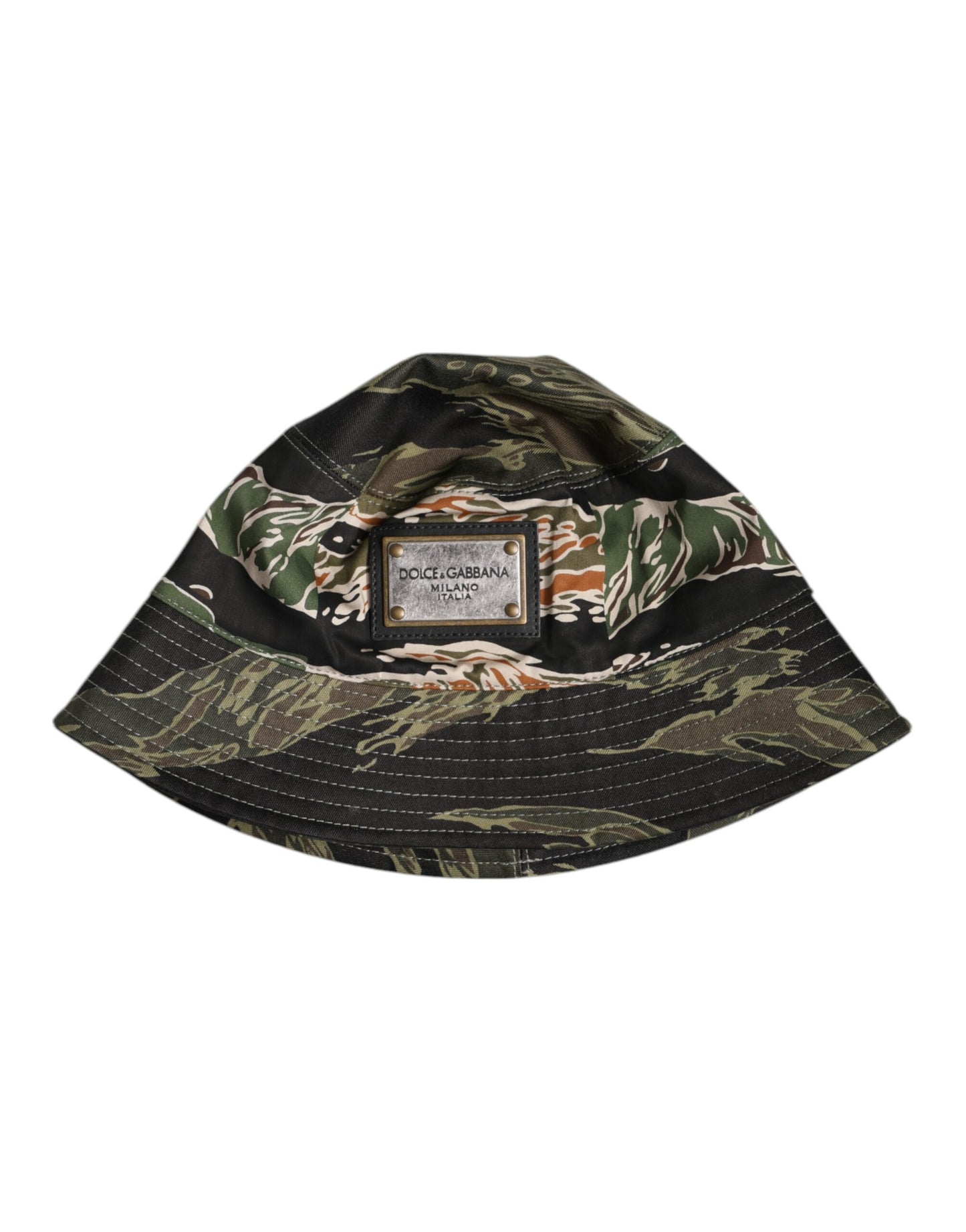 Dolce & Gabbana Multicolor DG Plaque Brede Rand Bucket Hat
