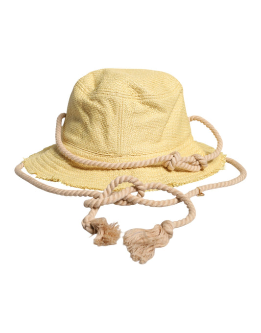 Dolce & Gabbana gele katoenen emmer met brede rand