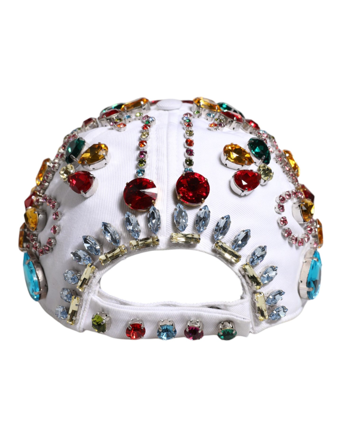 Dolce & Gabbana witte multicolor kristallen verfraaide baseballpet