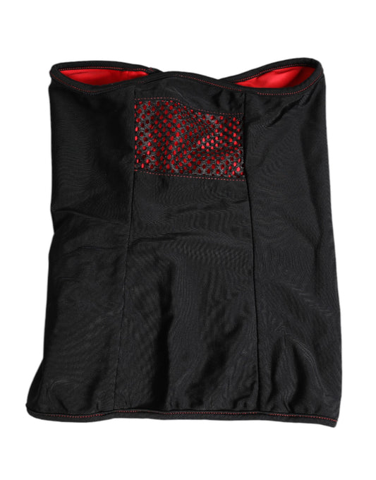 Dolce & Gabbana Zwarte Nylon Gebreide Nekwarmer Balaclava Sjaal