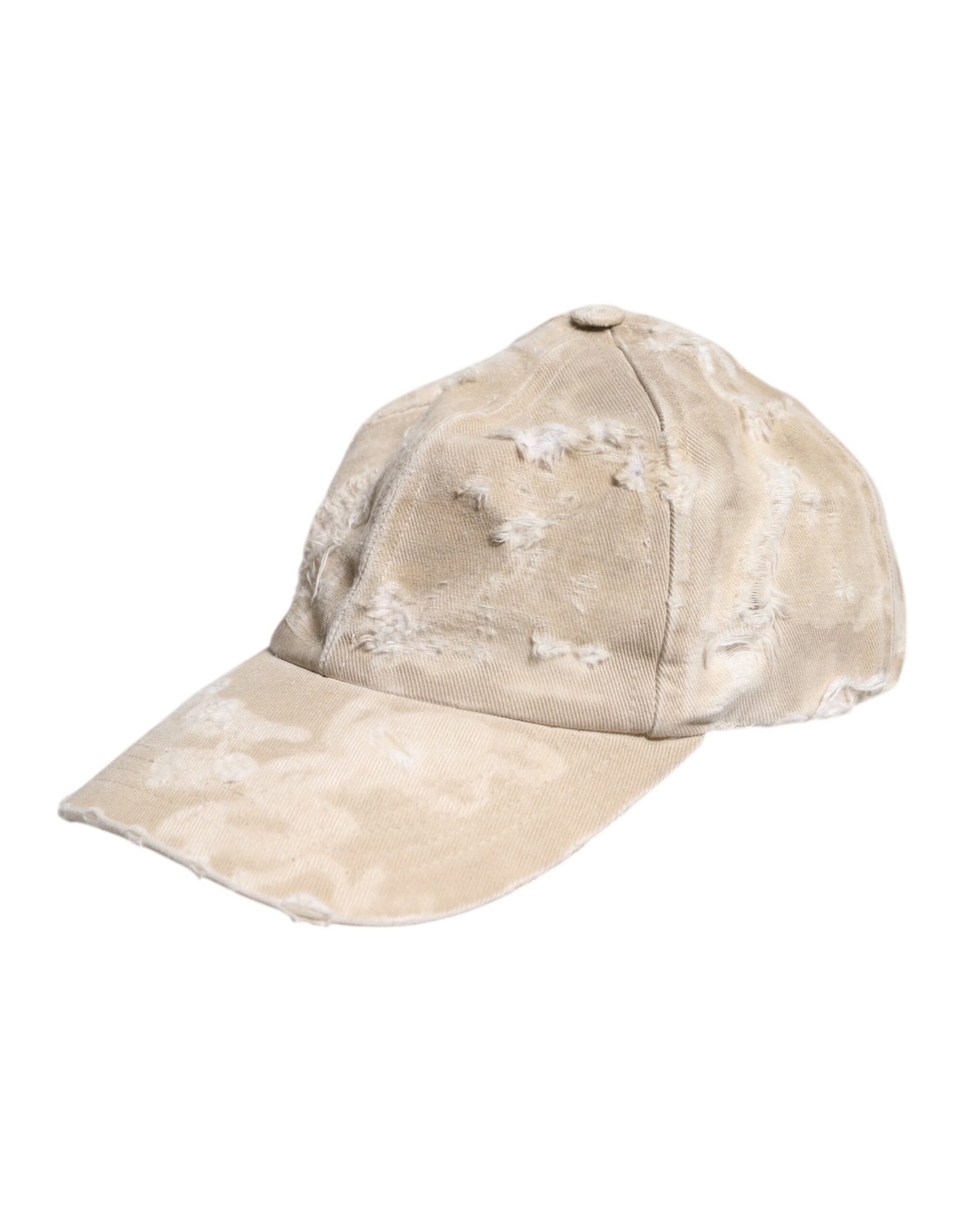 Dolce & Gabbana beige gehavende katoenen baseballpet met 6 panelen