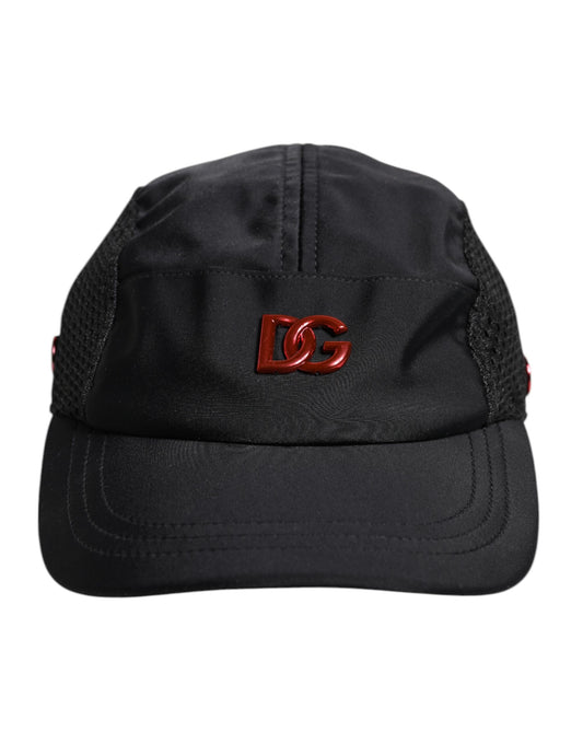 Dolce & Gabbana zwarte nylon logo 6-panels baseballpet