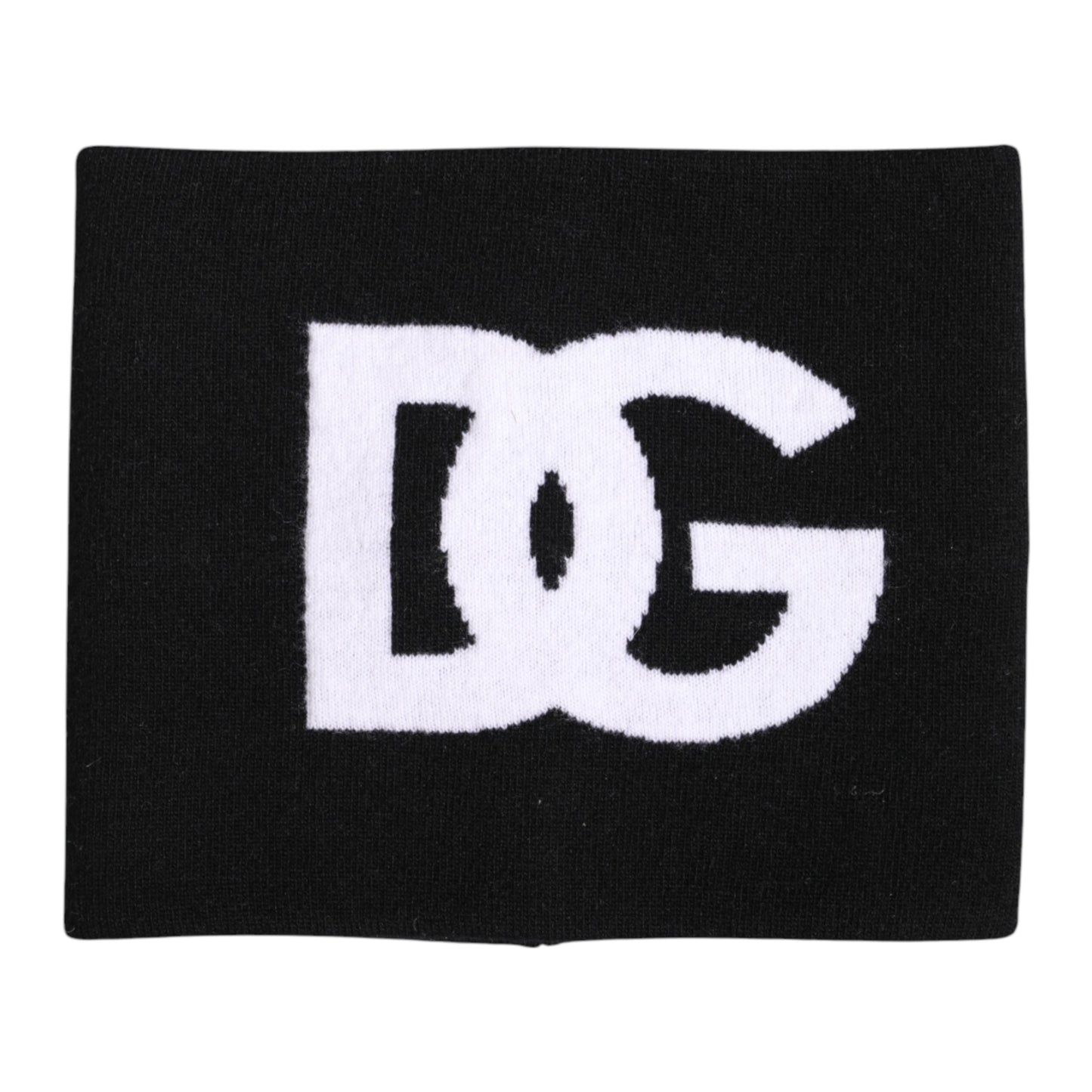 Dolce & Gabbana Zwart Wit Logo Print Gebreide Nekwarmer Sjaal