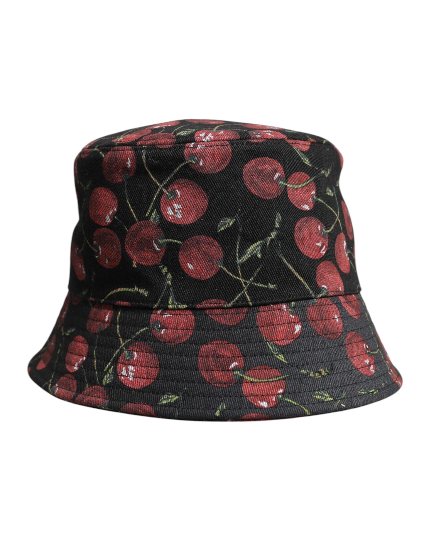 Dolce & Gabbana Zwarte Katoenen Emmerhoed met Brede Rand en Print