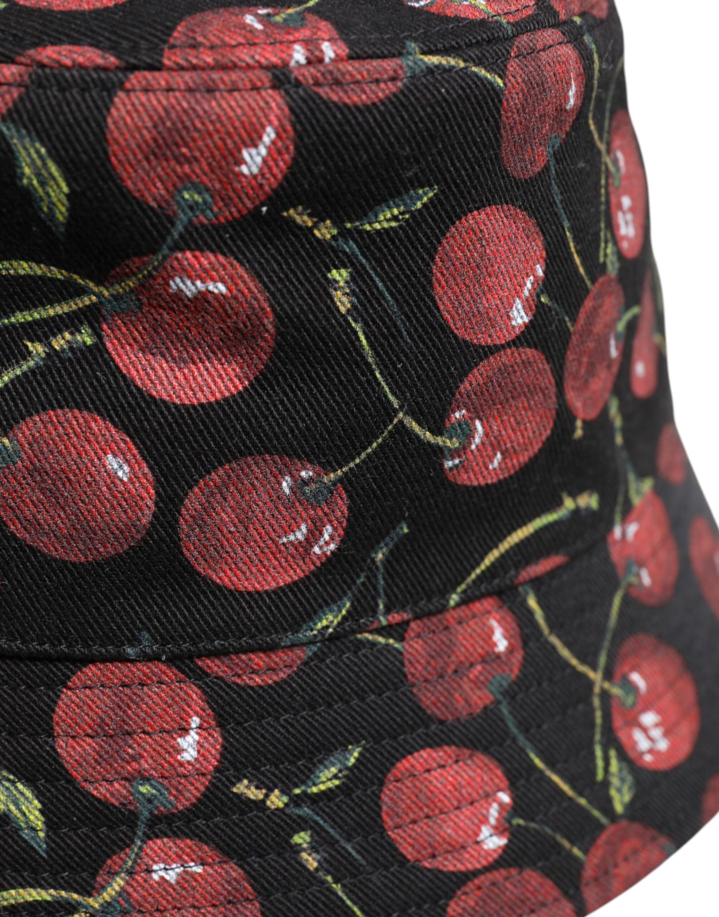 Dolce & Gabbana Zwarte Katoenen Emmerhoed met Brede Rand en Print