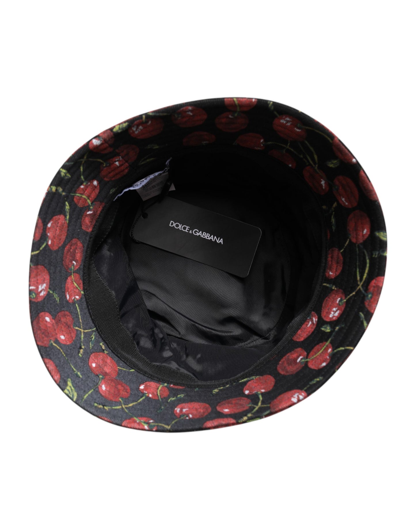 Dolce & Gabbana Zwarte Katoenen Emmerhoed met Brede Rand en Print
