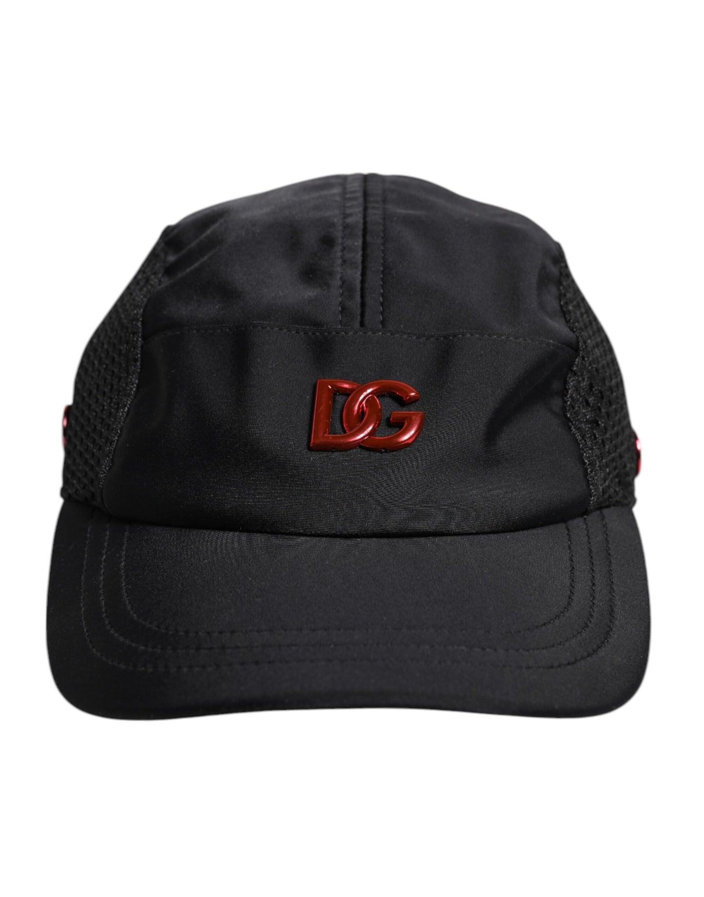 Casquette de baseball Dolce & Gabbana en nylon noir avec logo DG à 6 panneaux