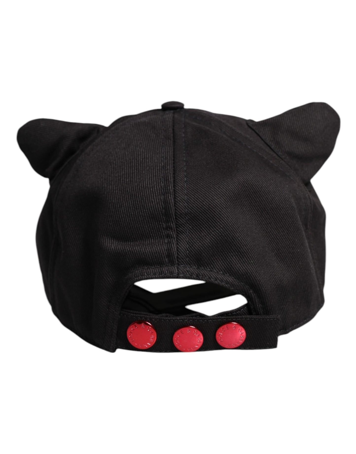 Casquette de baseball 6 panneaux en coton noir avec logo Dolce & Gabbana