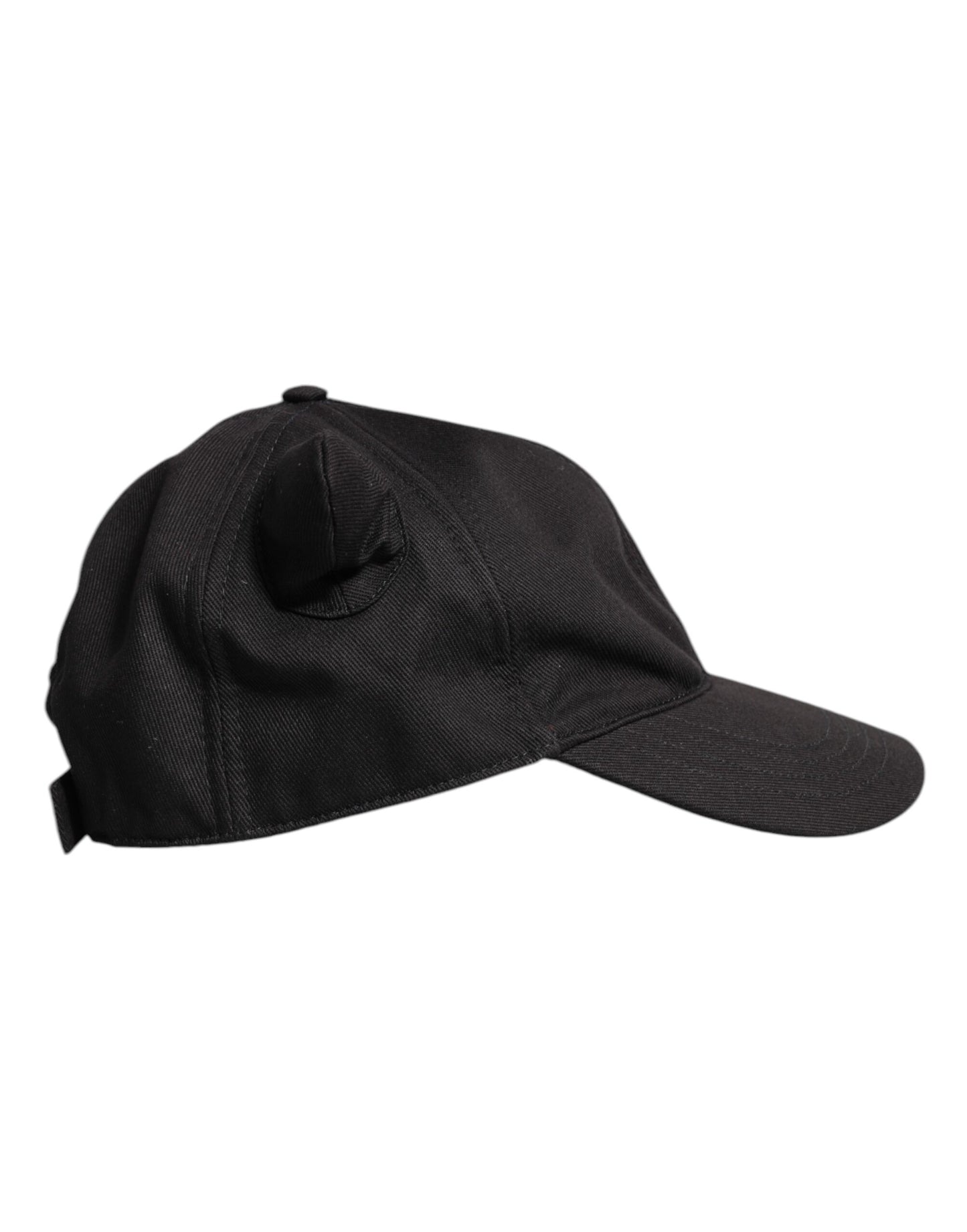 Casquette de baseball 6 panneaux en coton noir avec logo Dolce & Gabbana