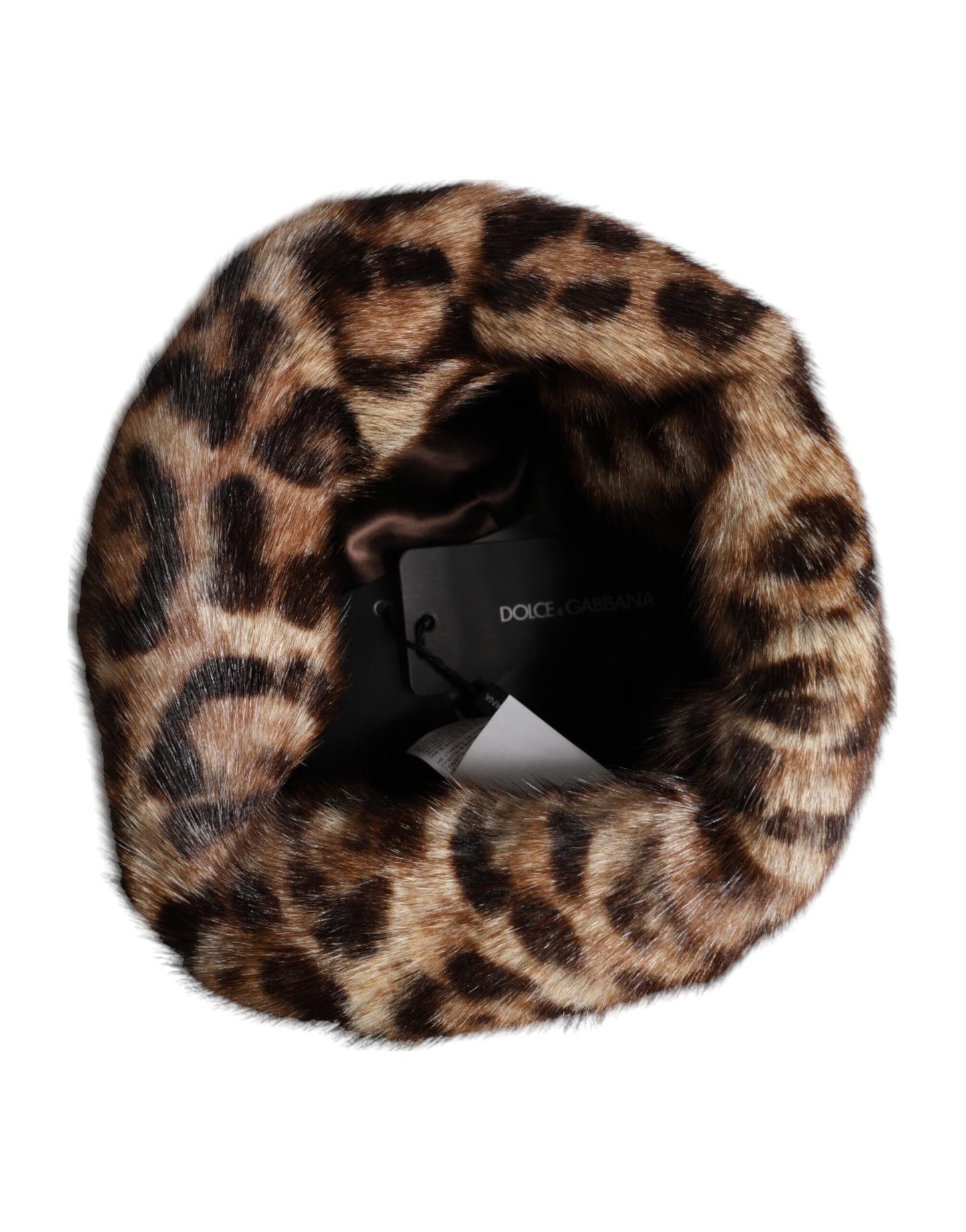 Dolce & Gabbana Bruine Luipaard Kunstbont Dames Bucket Hat