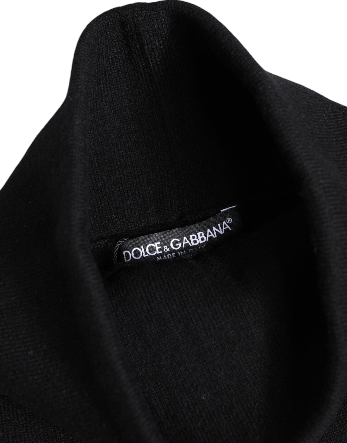 Foulard cache-cou en cachemire noir Dolce & Gabbana