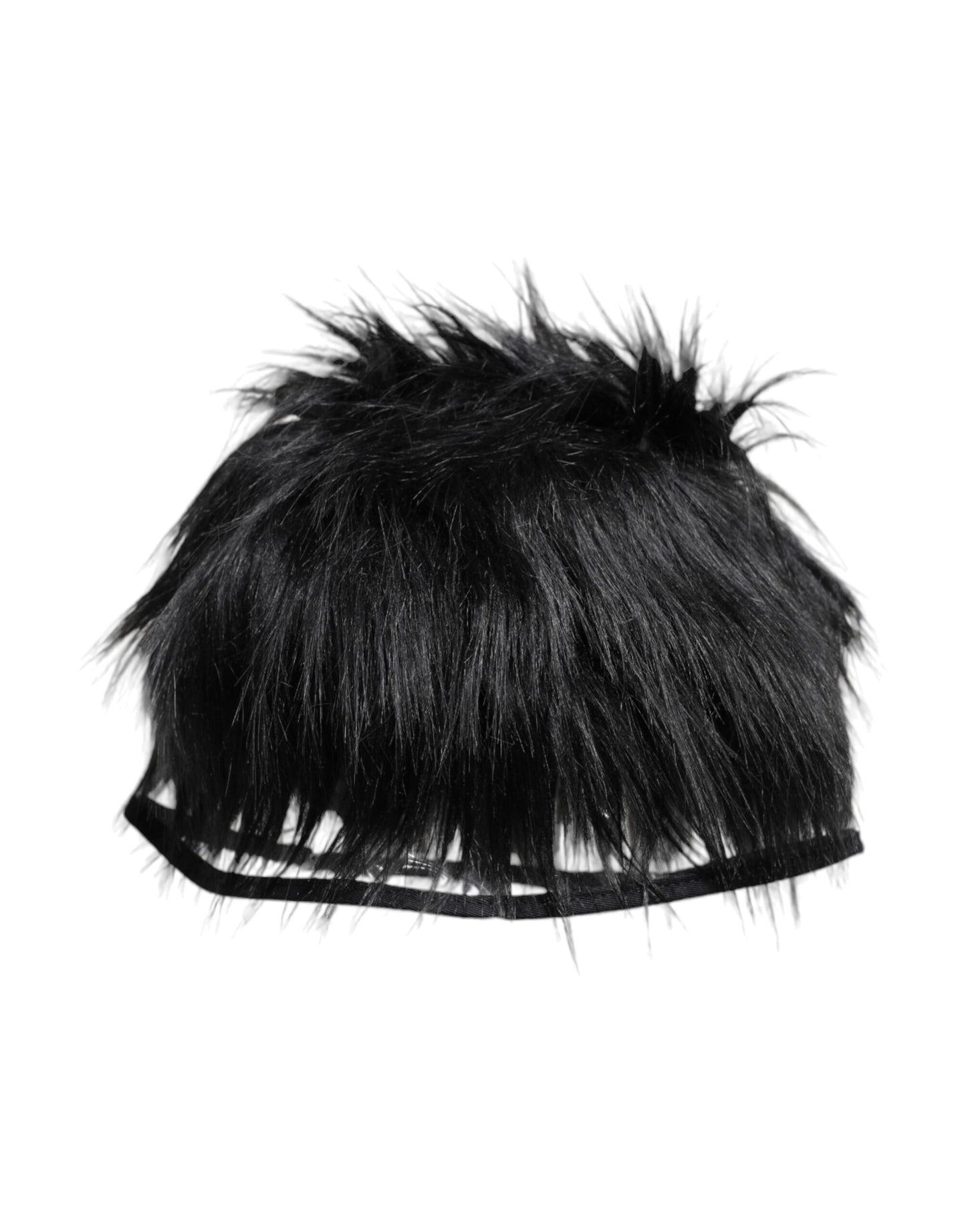 Dolce & Gabbana Zwarte Kunstbont Bucket Hat