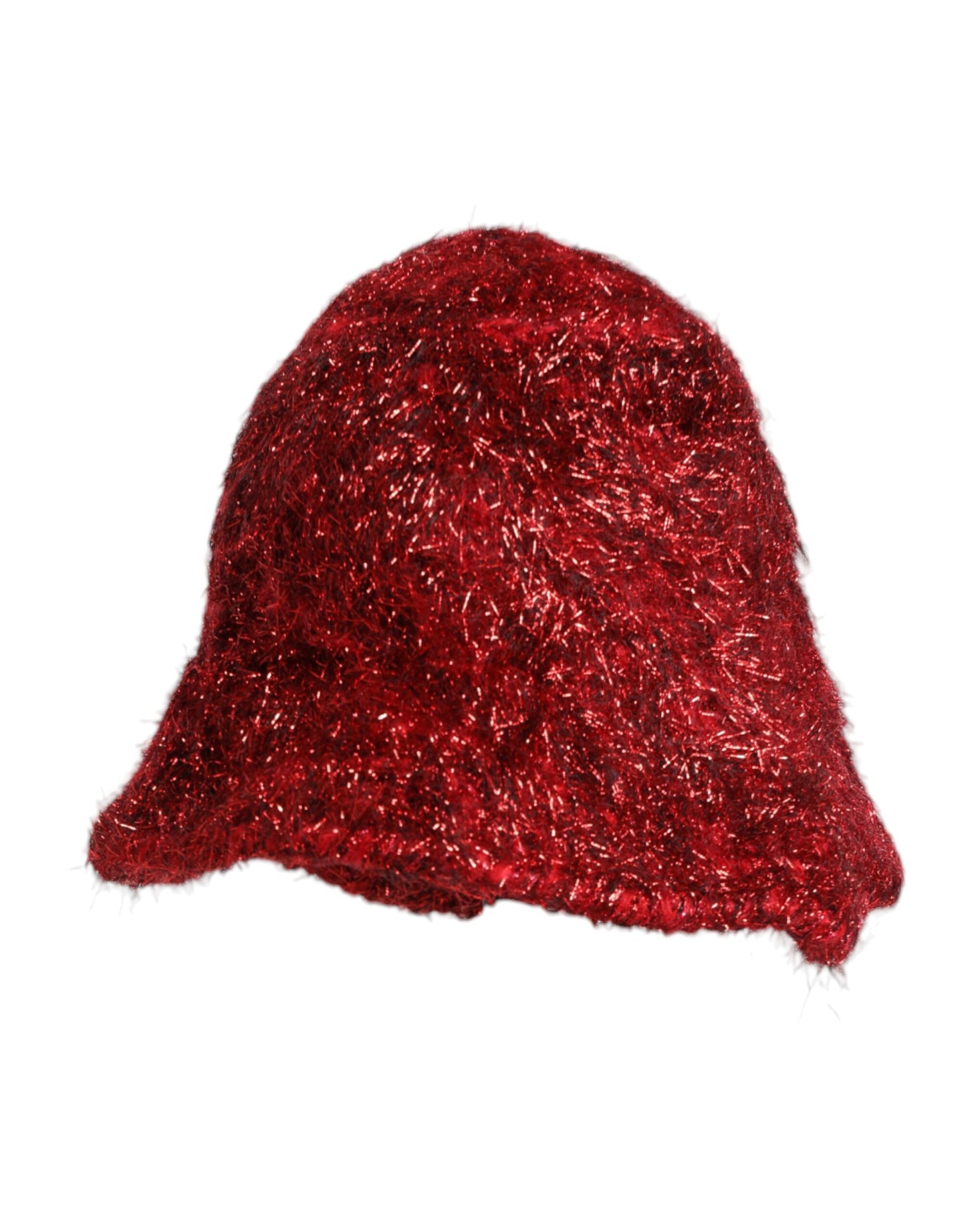 Dolce & Gabbana Rode Viscose Tinsel Brede Rand Bucket Hat