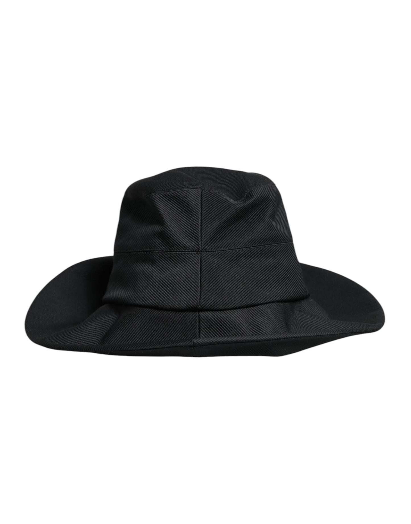 Dolce & Gabbana zwarte katoenen fedora hoed met brede rand