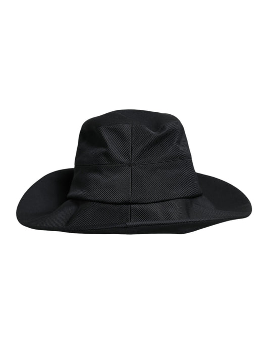 Dolce & Gabbana zwarte katoenen fedora hoed met brede rand