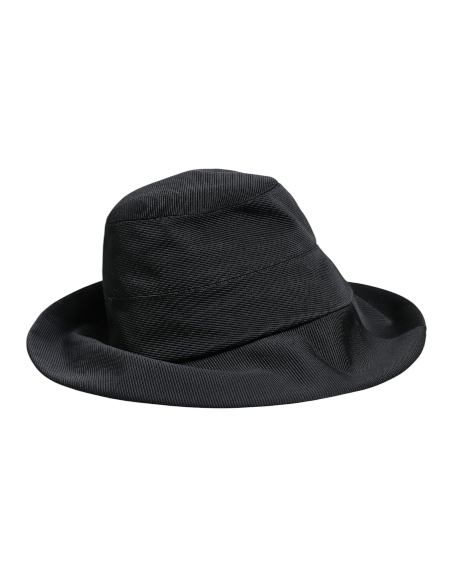 Dolce & Gabbana zwarte katoenen fedora hoed met brede rand