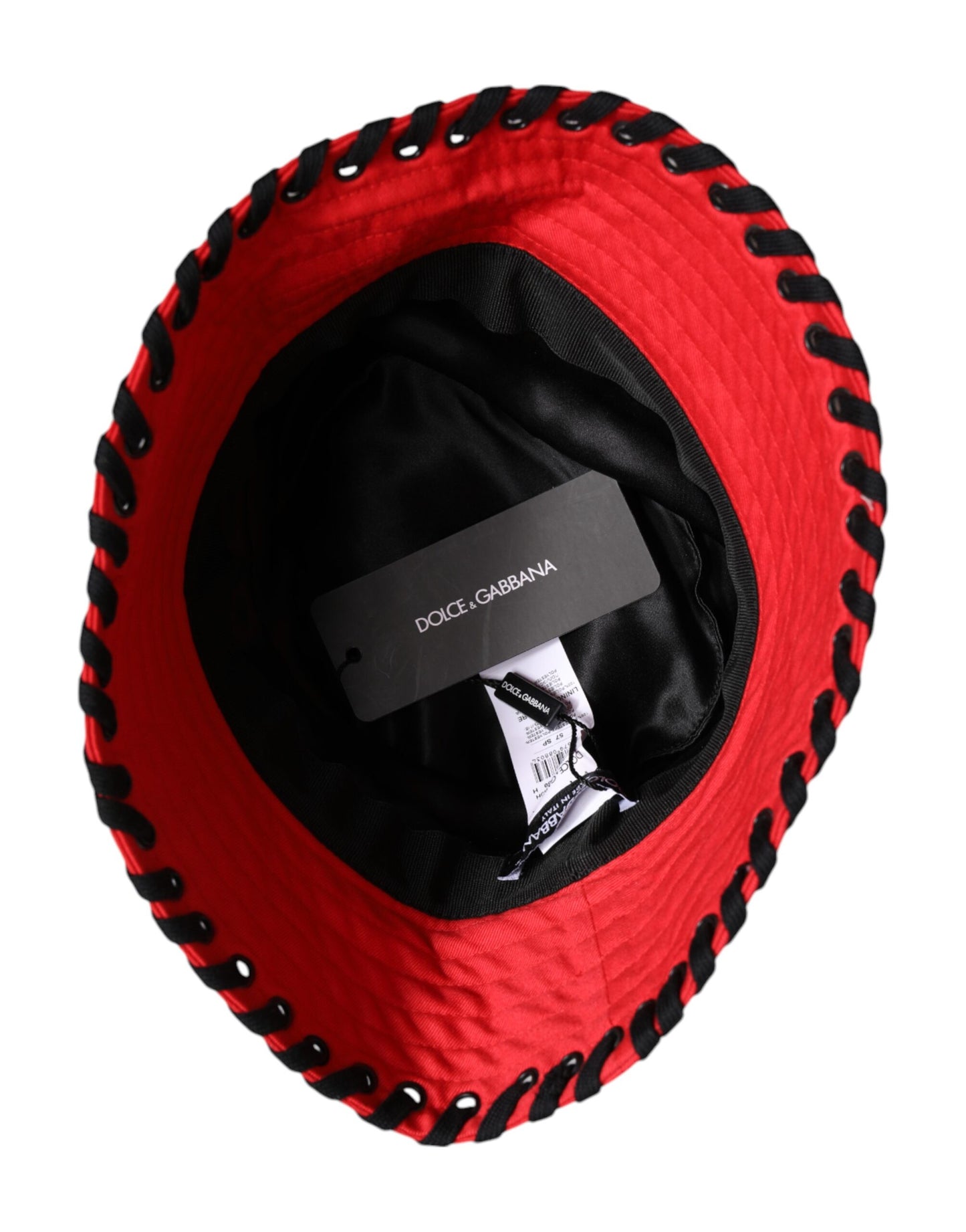 Dolce & Gabbana Rode Kant Polyester Emmerhoed met Brede Rand