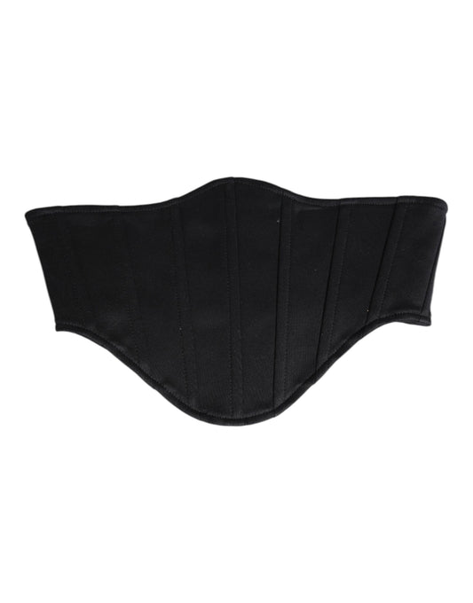 Dolce & Gabbana Zwarte Katoenen Taille Smoking Riem Cummerbund
