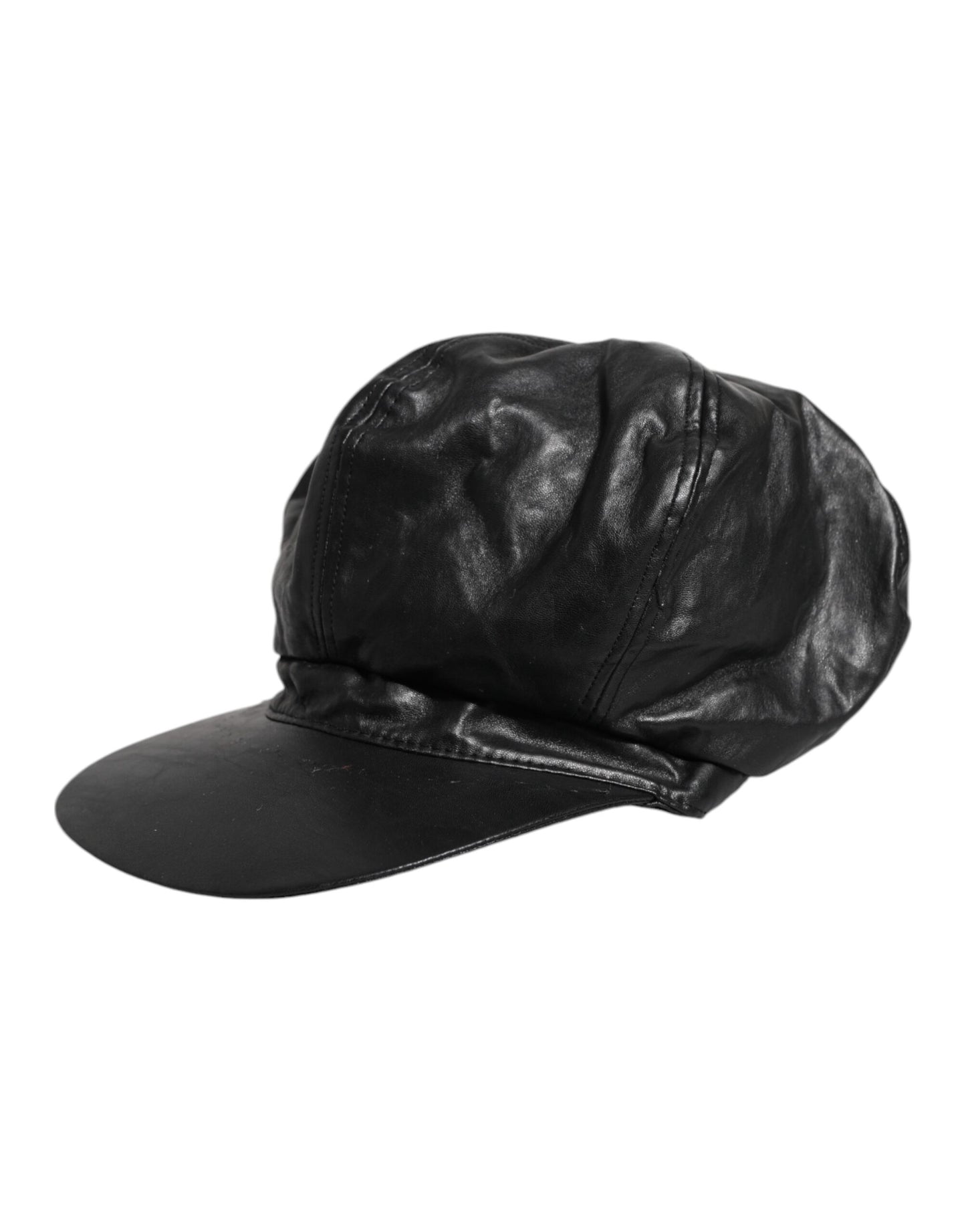Dolce & Gabbana Chapeau Newsboy Capello Cabbie en veau noir