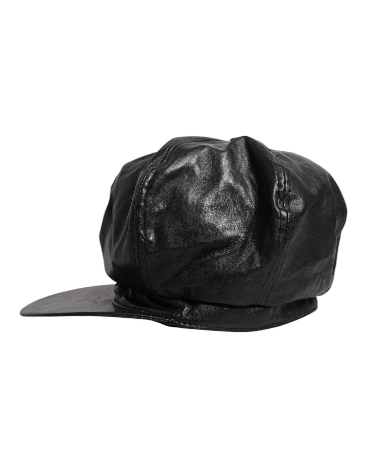 Dolce & Gabbana Chapeau Newsboy Capello Cabbie en veau noir