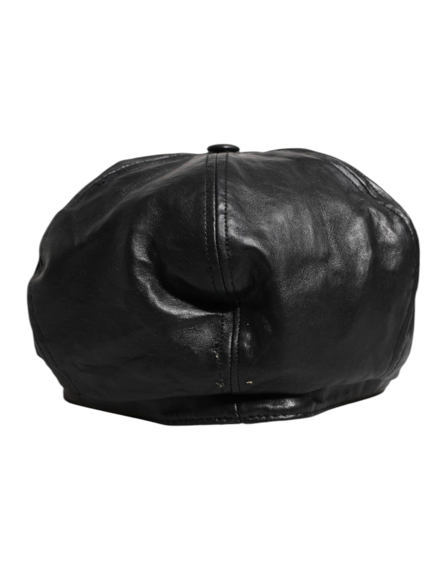 Dolce & Gabbana Chapeau Newsboy Capello Cabbie en veau noir