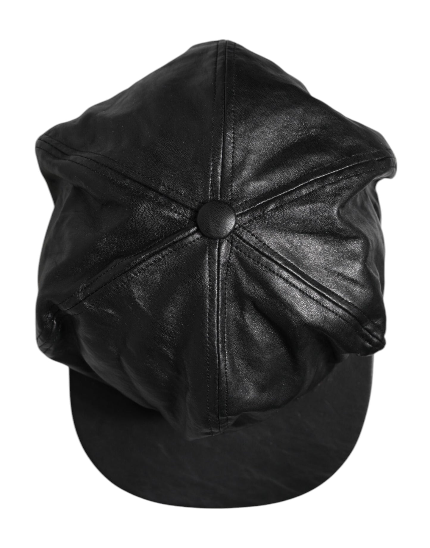 Dolce & Gabbana Chapeau Newsboy Capello Cabbie en veau noir