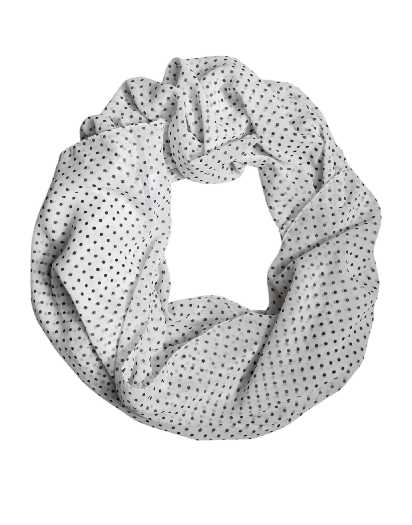 Dolce & Gabbana Witte Polka Dots Polyester Wikkel Sjaal
