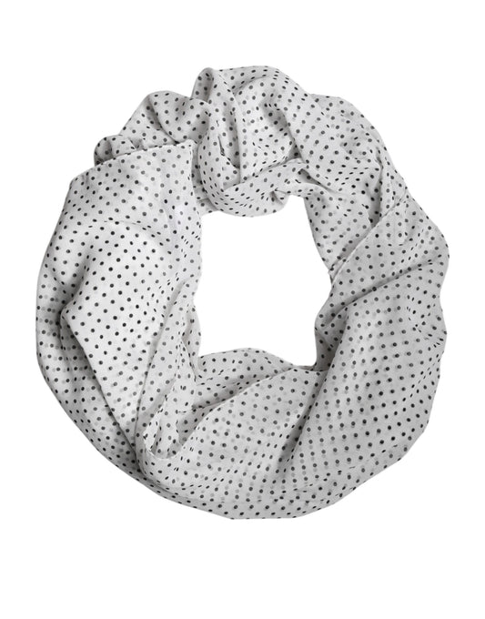 Dolce & Gabbana Witte Polka Dots Polyester Wikkel Sjaal